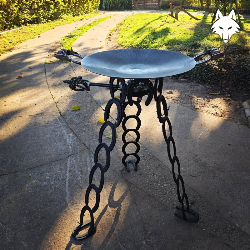 Fogareiro de Ferradura + Disco Personalizado - 55CM + Kit Faca e Garfo