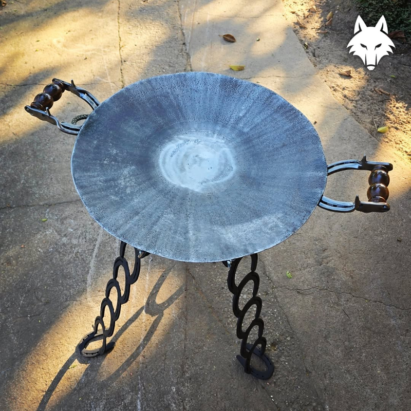 Fogareiro de Ferradura + Disco Personalizado - 55CM + Kit Faca e Garfo