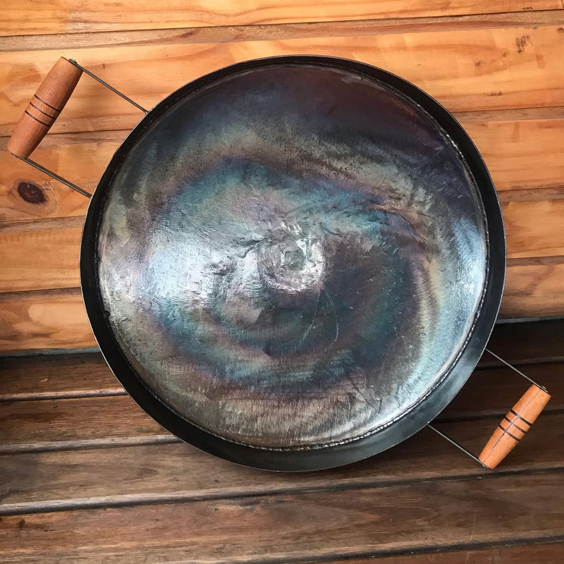 Disco de Arado com Borda e Alça de Madeira
