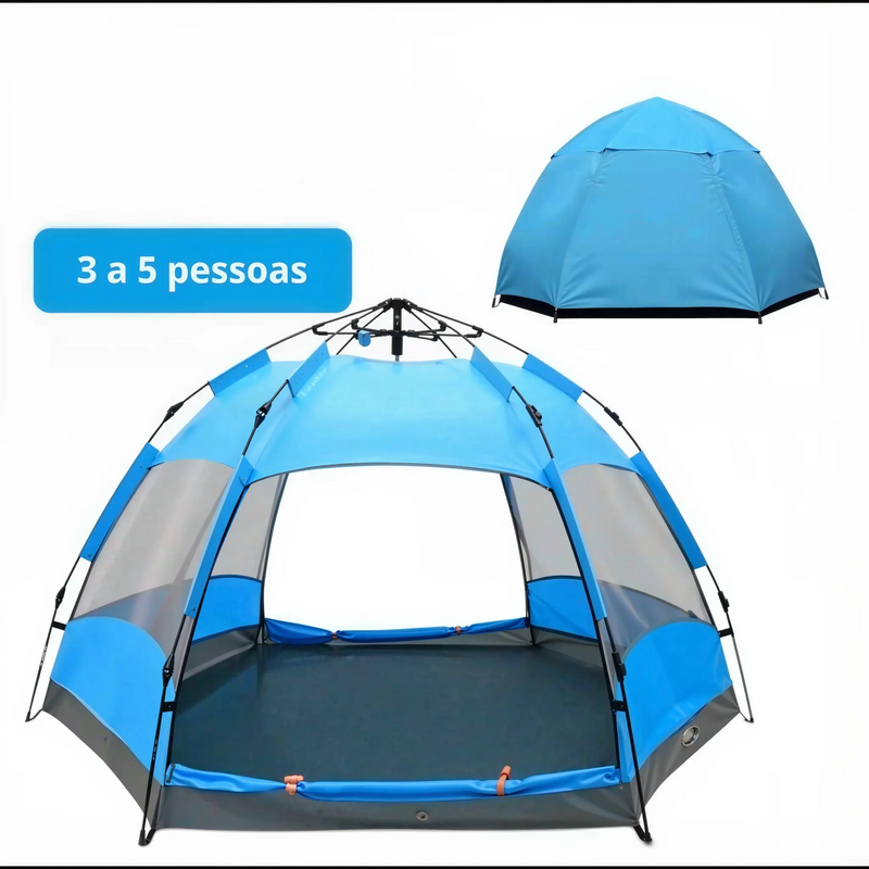 Barraca Camping Praia Viagem Acampamento 4 A 6 Pessoas com Capa