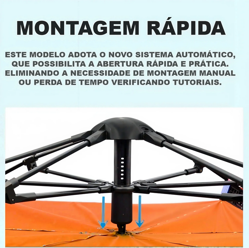 Barraca Camping Praia Viagem Acampamento 4 A 6 Pessoas com Capa